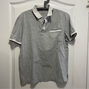 DKNY Gray Polo Shirt with White Accents